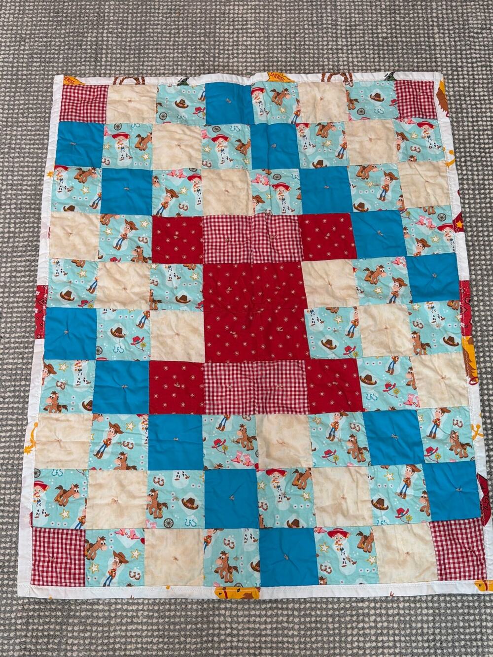 Handmade Toy Story crib quilt or toddler quilt Woody and friends